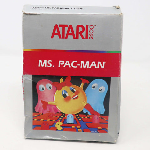 Vintage 1987 80s Atari 2600 Ms. Pac-Man CX2675 Video Game Cartridge For The Atari Video Computer System Boxed