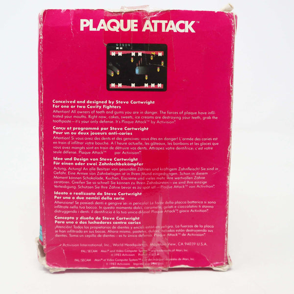 Vintage 1983 80s Atari 2600 Plaque Attack EAX027 Video Game Cartridge For The Atari Video Computer System Boxed