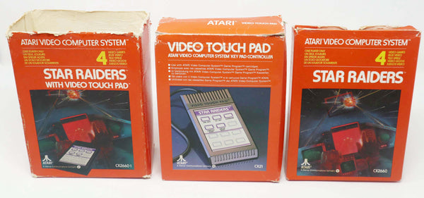 Vintage 1983 80s Atari 2600 Star Raiders With Video Touch Pad CX2660-1 Video Game Cartridge For The Atari Video Computer System Boxed