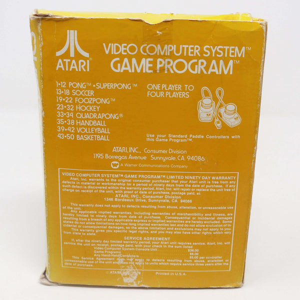 Vintage 1978 70s Atari 2600 Video Olympics CX2621 Video Game Cartridge For The Atari Video Computer System Boxed 50 Video Games