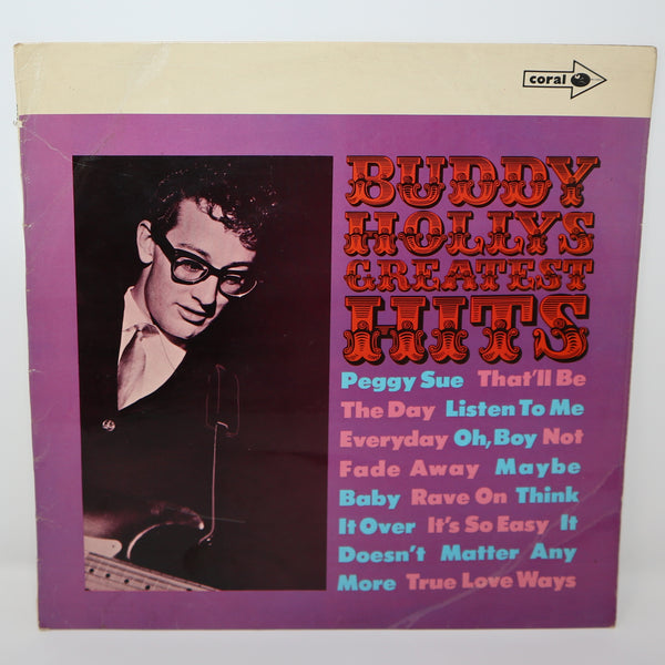 Vintage 1968 60s Coral Records Buddy Holly - Buddy Holly's Greatest Hits Compilation 12" LP Album Vinyl Record Mono UK Version