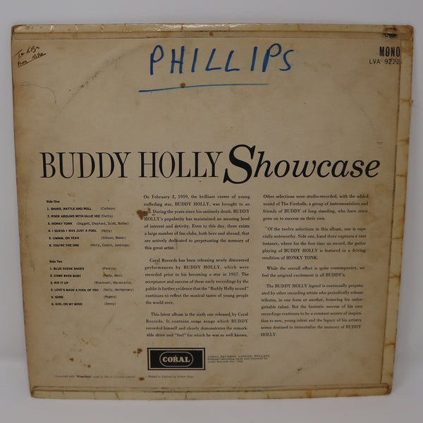 Vintage 1964 60s Coral Records Buddy Holly - Showcase 12" LP Album Vinyl Record Mono UK Version