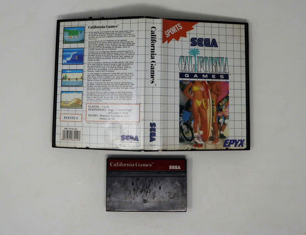 Vintage 1989 80s Sega Master System California Games Cartridge Video Game Pal Sports 1-8 Players