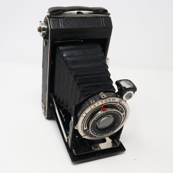 Vintage 1930s Kodak Vollenda 620 Folding Roll Film Camera + Original Leather Case Rare Art Deco Period