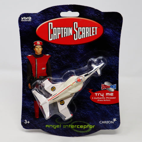 Vintage 2001 Vivid Imaginations Carlton Soundtech Captain Scarlet Angel Interceptor Vehicle Carded MOC (Batteries Need Replacing)