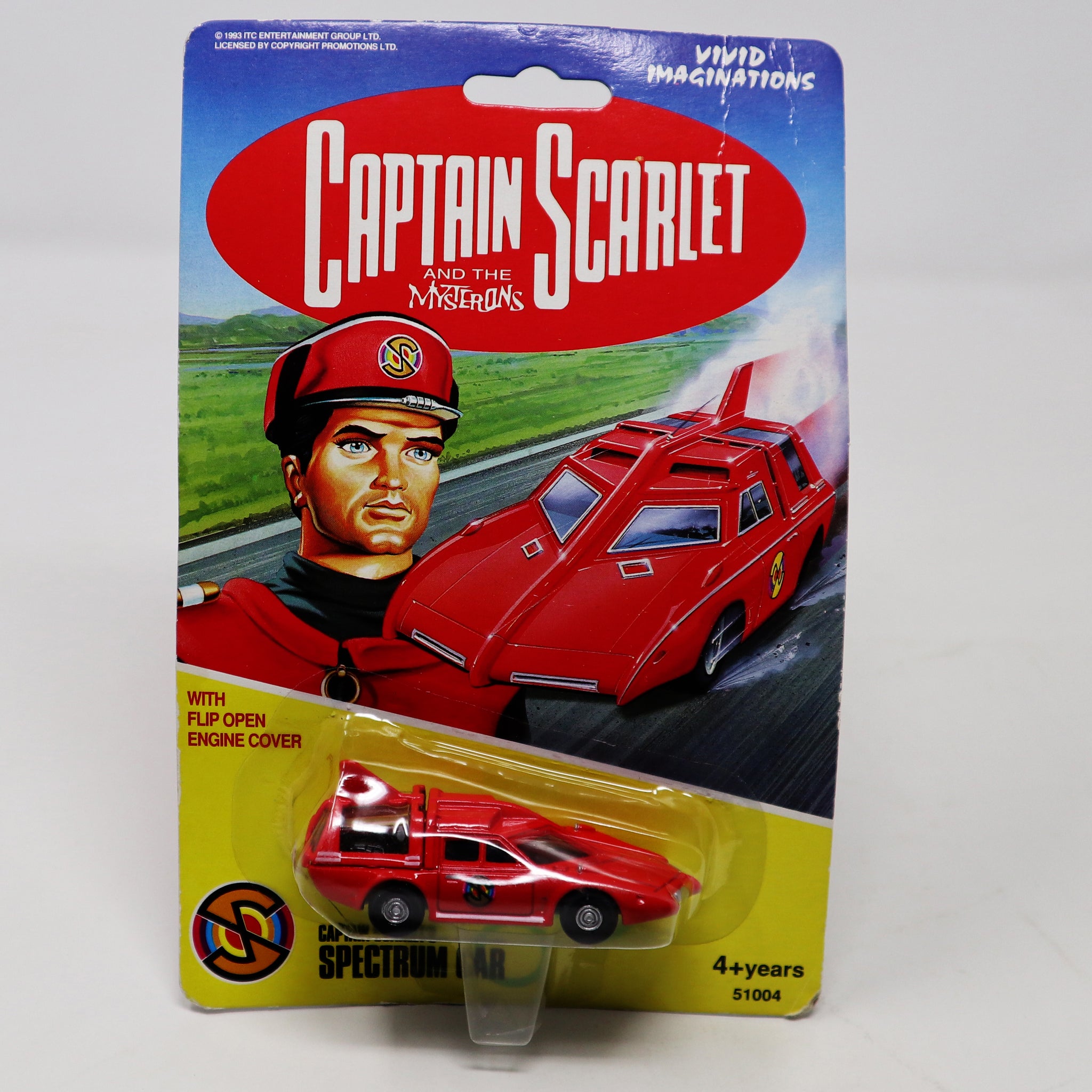 Vintage 1993 90s Vivid Imaginations Captain Scarlet And The Mysterons Captain Scarlet's Spectrum Car Vehicle Carded MOC