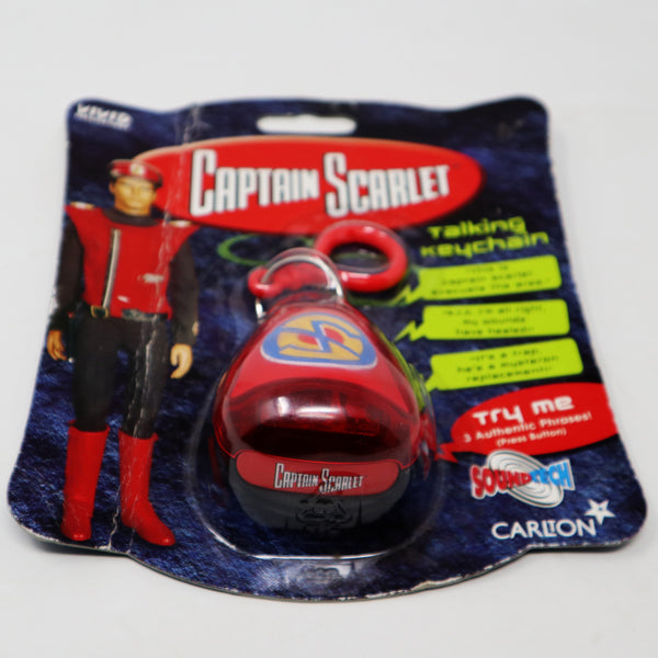 Vintage 2001 Vivid Imaginations Carlton Soundtech Captain Scarlet Talking Keychain Carded MOC (Batteries Need Replacing)