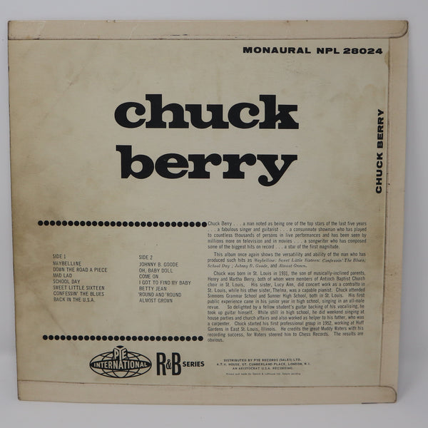 Vintage 1963 60s Pye Records Chuck Berry - Chuck Berry 12" LP Album Vinyl Record Compilation Mono Rare UK Press