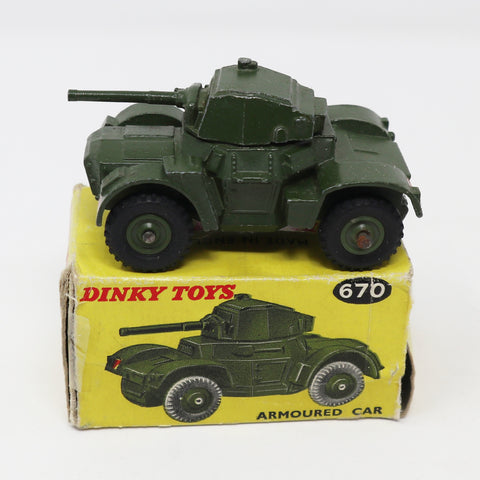 Vintage Meccano Dinky Toys 670 Armoured Car Die-Cast Vehicle Boxed