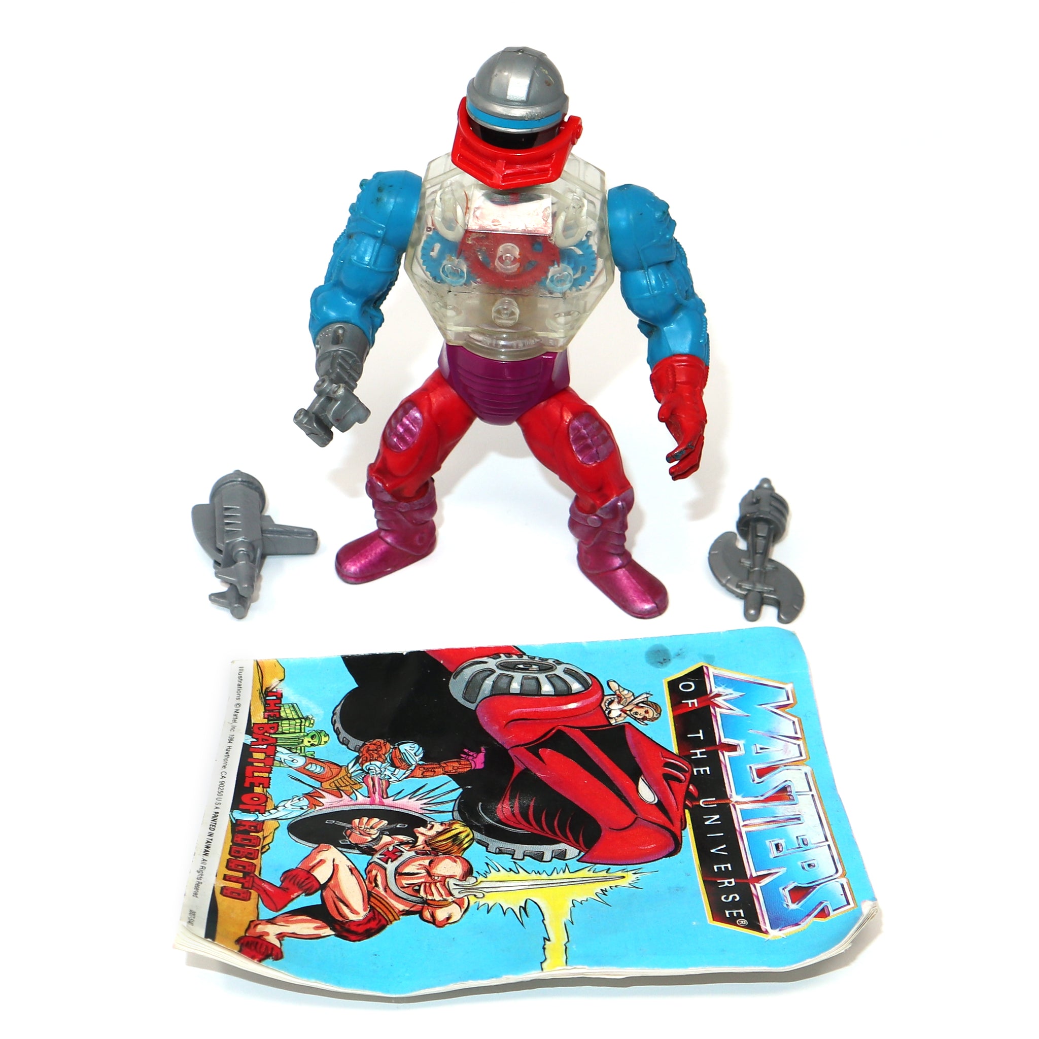 Vintage 1984 80s He-Man MOTU Masters Of The Universe Original Series Roboto Action Figure Complete + Mini Comic