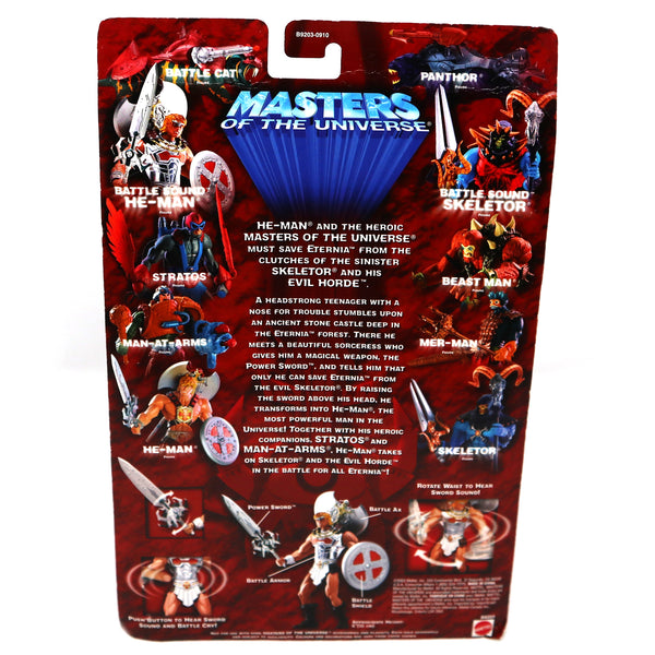 2003 Mattel He-Man MOTU Masters of the Universe Modern Series Battle Sound He-Man Action Figure Carded MOC
