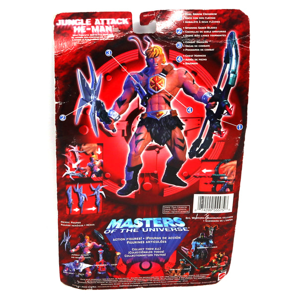 2002 Mattel He-Man MOTU Masters of the Universe Modern Series Jungle Attack He-Man Action Figure Carded MOC