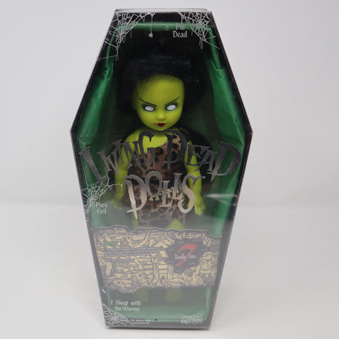 2004 Mezco Toyz Living Dead Dolls Series 7 Seven Deadly Sins Envy (Eve-A-Go-Go) 10" Doll Complete Boxed Sealed Rare