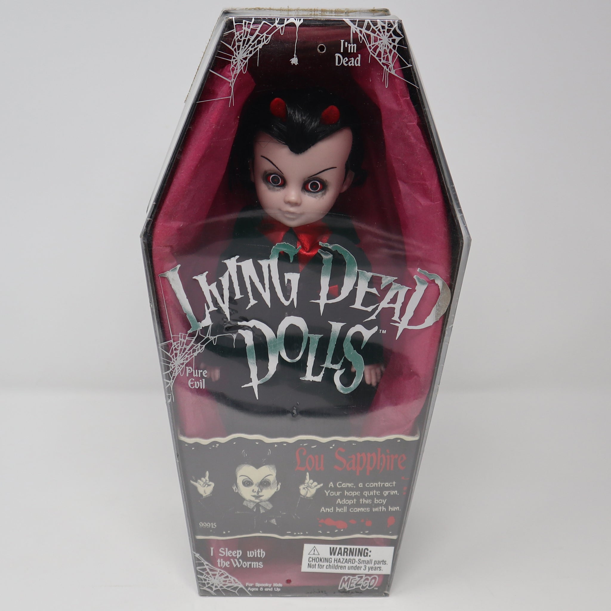 Vintage 2001 Mezco Toyz Living Dead Dolls Series 2 Lou Sapphire 10" Doll Complete Boxed Sealed Rare