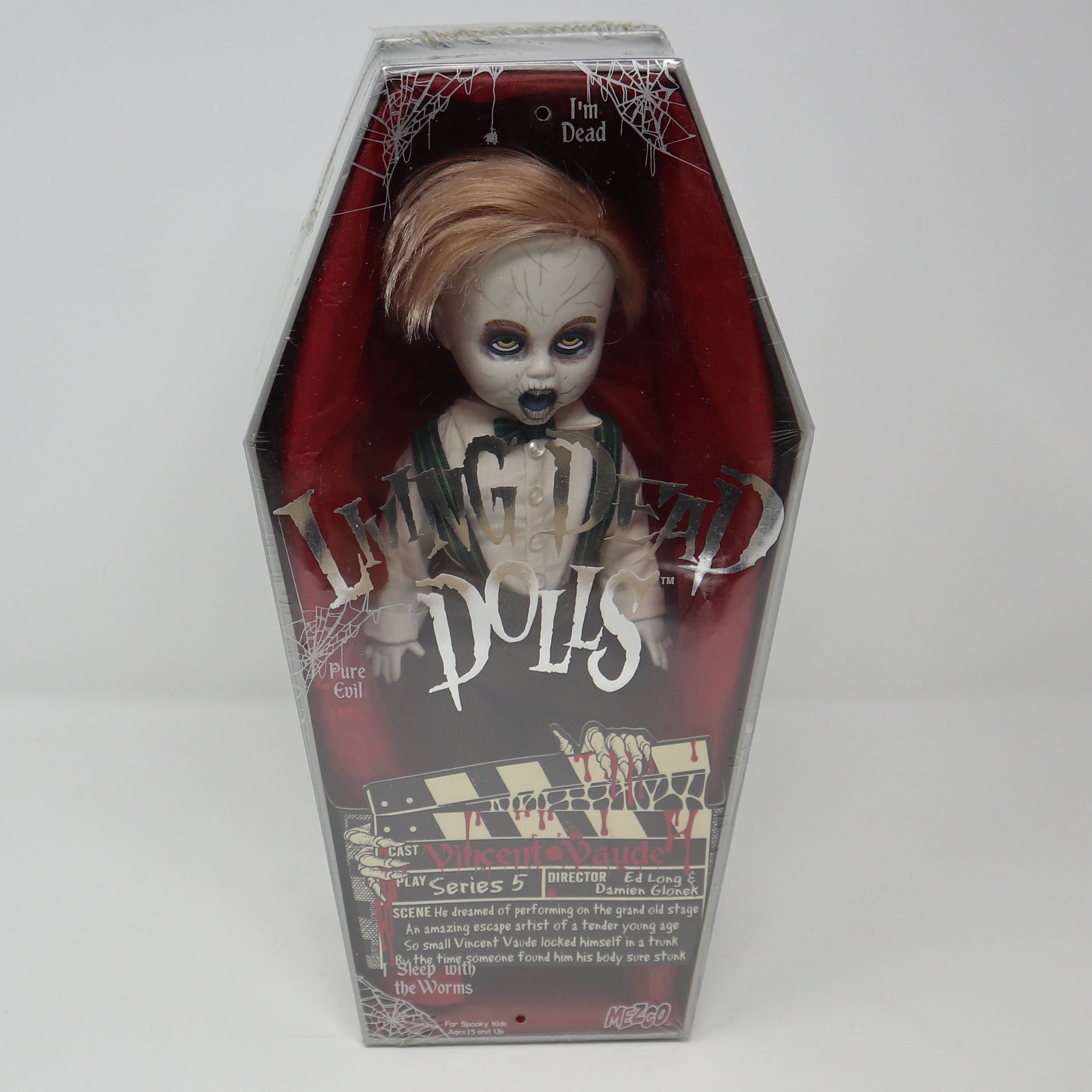 2003 Mezco Toyz Living Dead Dolls Series 5 Vincent Vaude 10" Doll Complete Boxed Sealed Rare