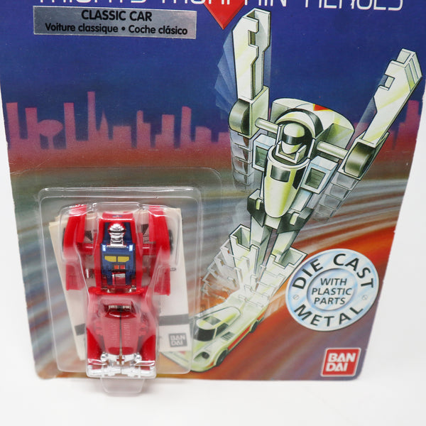 Vintage 1980s Bandai Gobots Robo Machines Mighty Morphin Heroes Classic Car 3" Transforming Action Figure Robot Vehicle Die Cast Metal Plastic Carded MOC