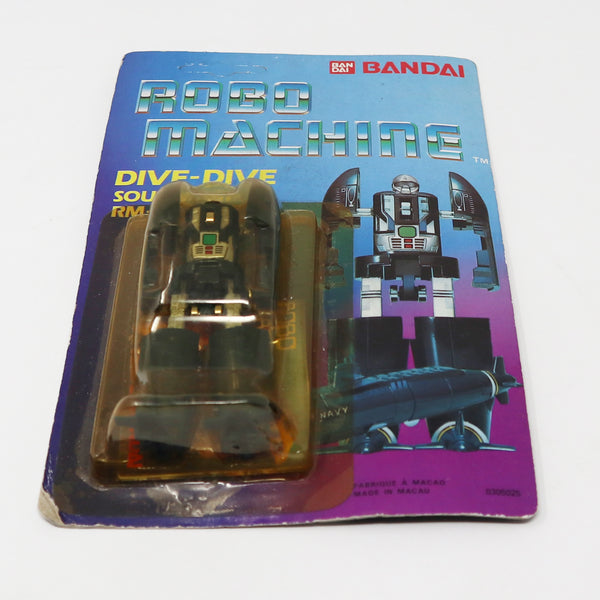 Vintage 1985 80s Bandai Gobots Robo Machine Dive-Dive Sous Marin RM-33 3.5" Transforming Action Figure Robot Vehicle Carded MOC