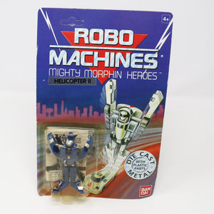 Vintage 1980s Bandai Gobots Robo Machines Mighty Morphin Heroes Helicopter II 3" Transforming Action Figure Robot Vehicle Die Cast Metal Plastic Carded MOC