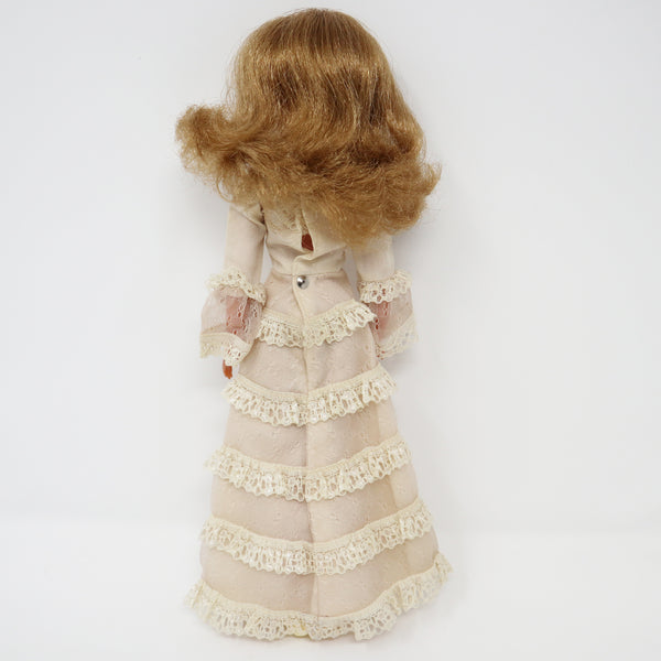 Vintage 1980s Pedigree Sindy Doll 033055X + 1977 Royal Occasion Outfit Cream Cotton Lace Dress & Shoes Pretty Auburn Titan Redhead Ginger Hair Coral Lips