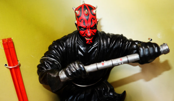 Vintage 1999 90s Applause Star Wars Episode I Darth Maul Mega-Collectible 10" Action Figure With Lightsaber Boxed