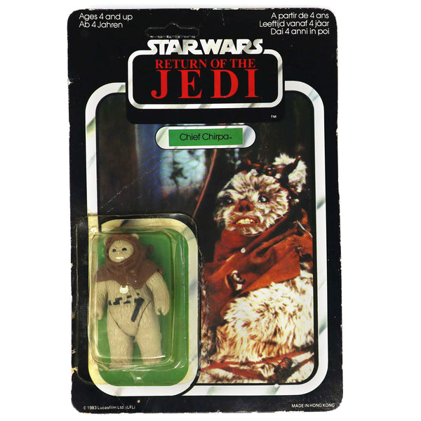 Vintage 1983 80s Palitoy Star Wars Return Of The Jedi Chief Chirpa Ewok Action Figure Carded MOC (Opened & Resealed)