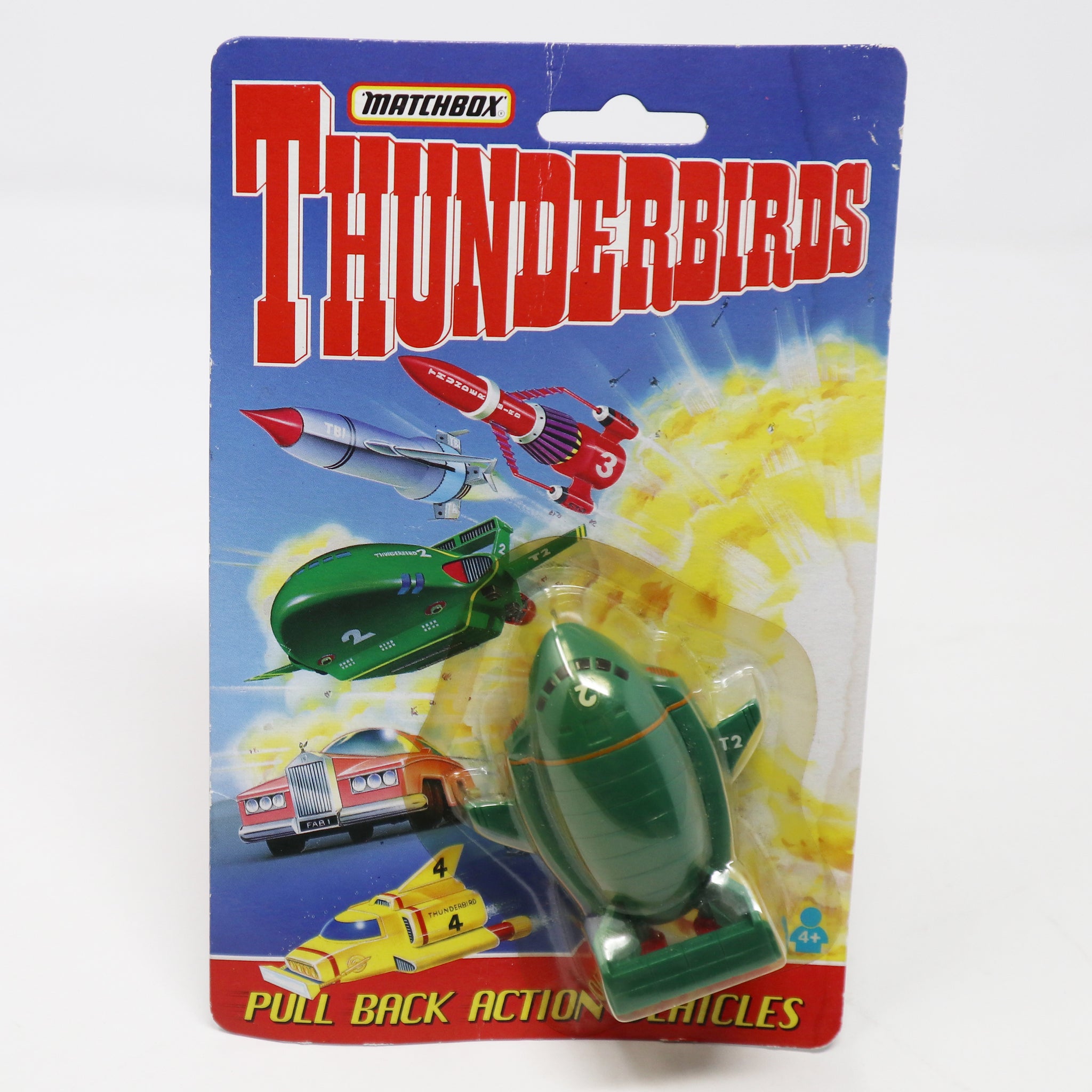 Vintage 1993 90s Matchbox Tyco Toys Thunderbirds Thunderbird 2 Pull Back Action Vehicles Carded MOC