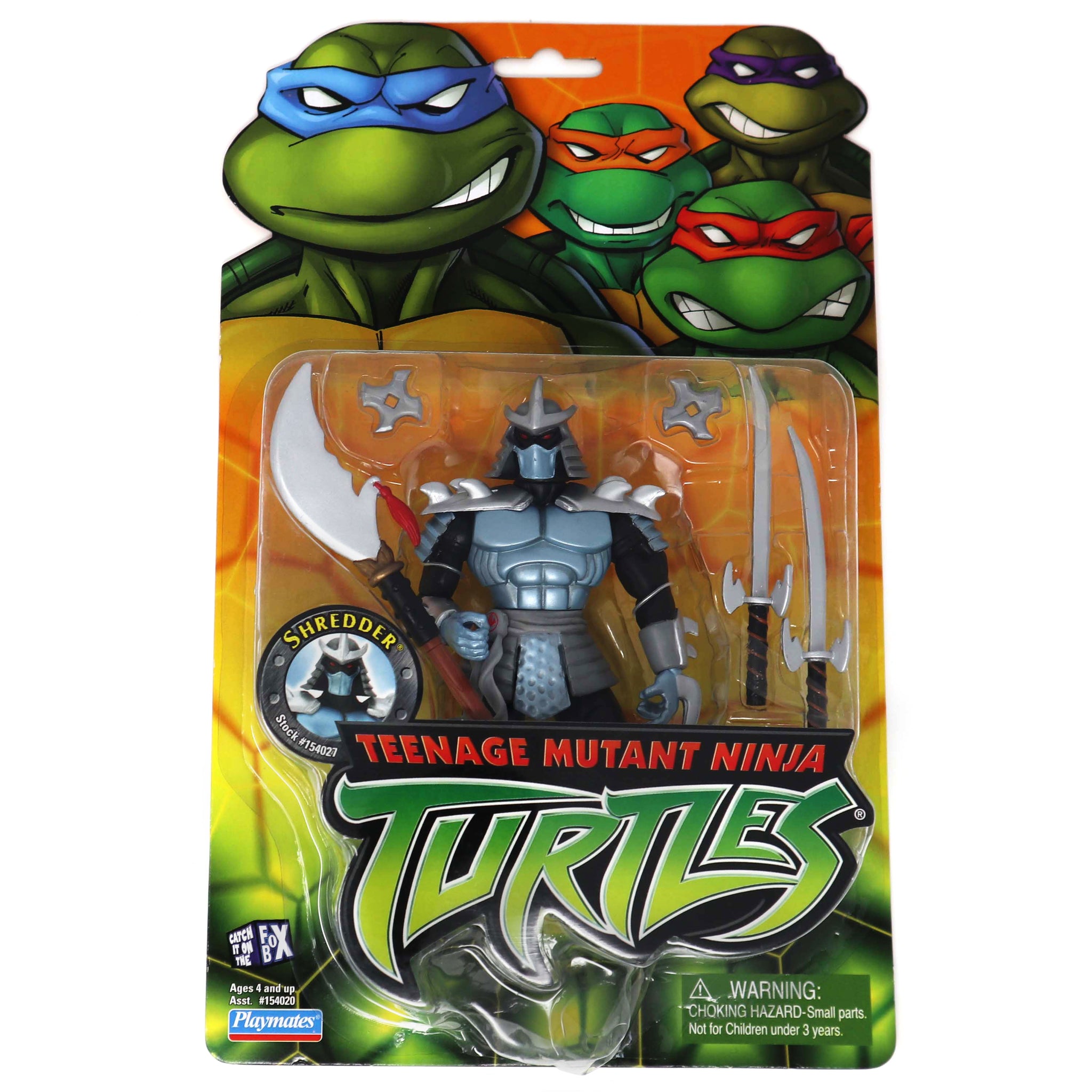 2002 Playmates Toys Teenage Mutant Ninja Turtles (TMNT) Modern Series Shredder Action Figure Carded MOC