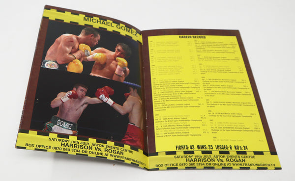 The Commonwealth Lightweight Championship Khan vs Gomez Saturday 21 June N.I.A Birmingham Boxing Sports Programme Program Book