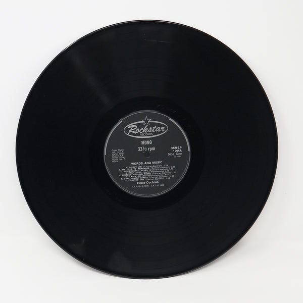 Vintage 1982 80s RockStar Records Eddie Cochran - Words And Music Compilation Mono 12" LP Album Vinyl Record UK Version
