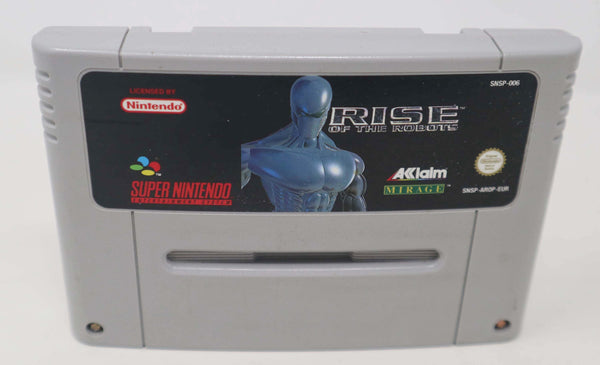 Vintage 1994 90s Super Nintendo Entertainment System SNES Rise Of The Robots Cartridge Video Game Boxed Pal Version