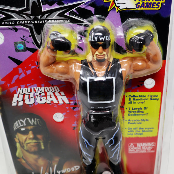 Vintage 1999 90s Tiger Electronic Hasbro World Championship WCW WWF WWE Wrestling Hollywood Hogan 10" Collectible Figure & LCD Handheld Game Carded MOC Sealed Rare