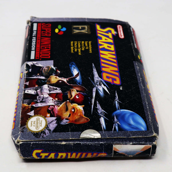 Vintage 1993 90s Super Nintendo Entertainment System SNES Starwing Cartridge Video Game Boxed Pal Version