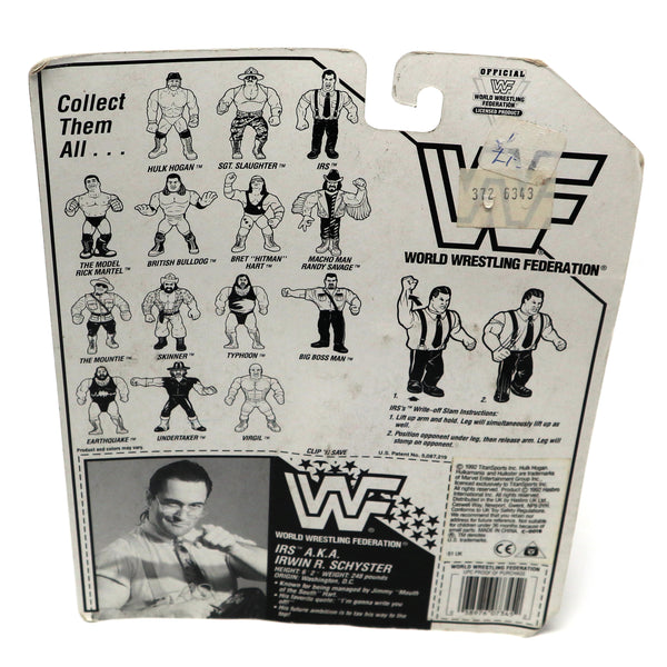 Vintage 1992 90s Hasbro WWF Wrestling Series 5 Irwin R. Schyster (IRS) Action Figure Carded MOC