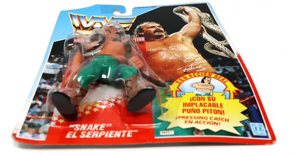 Vintage 1990 90s Hasbro WWF Wrestling Series 1 Jake "The Snake" Roberts Action Figure Carded MOC Rare Spanish