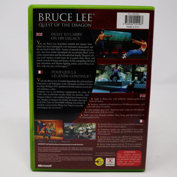 Vintage 2002 Microsoft Xbox X-Box Bruce Lee Quest Of The Dragon Fighting Martial Arts Video Game PAL 1 Player