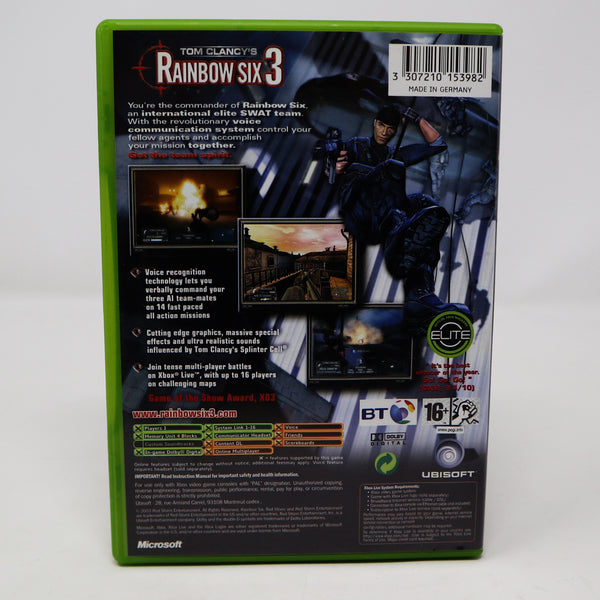 Vintage 2003 Microsoft Xbox X-Box Tom Clancy's Rainbow Six 3 Video Game PAL 1 Player